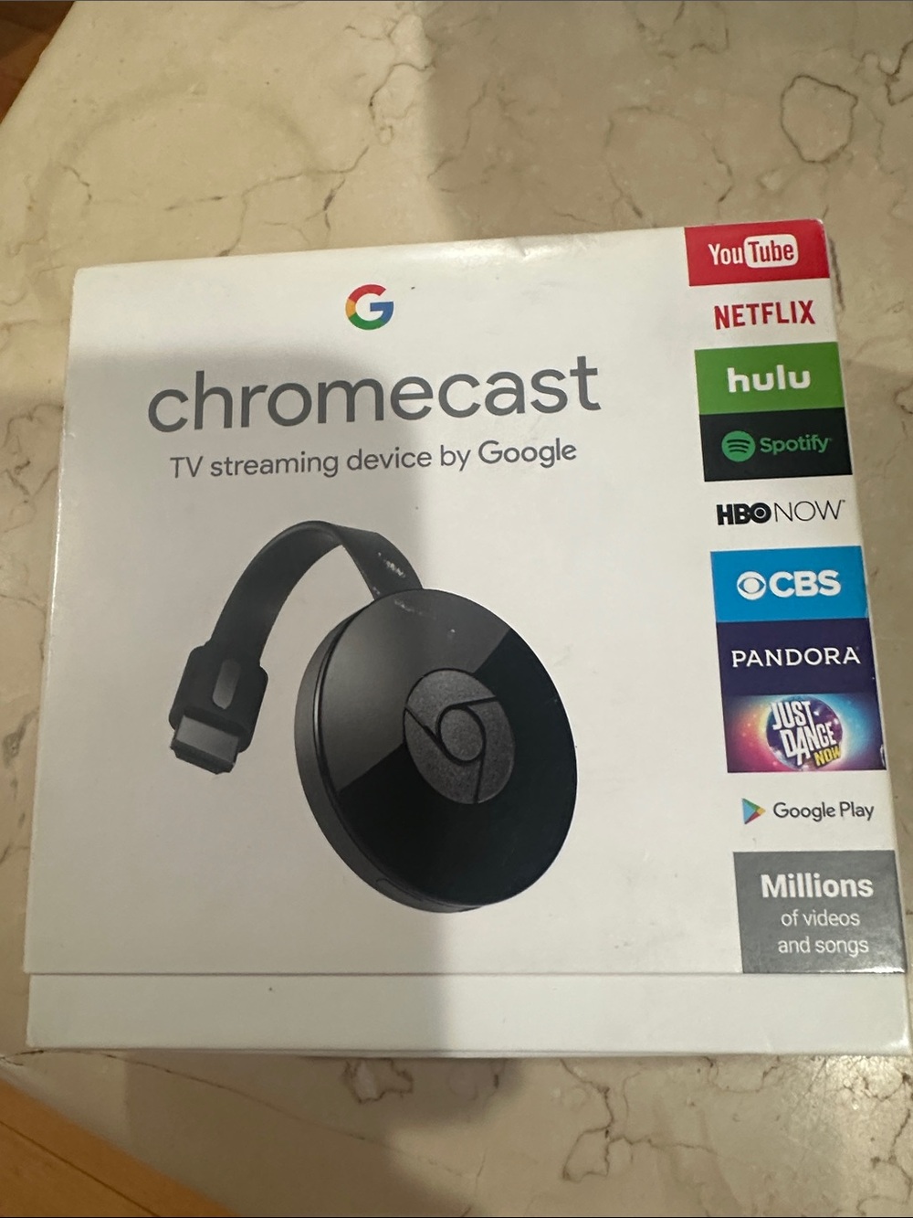 Chrome cast TV streaming device by Google